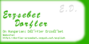 erzsebet dorfler business card